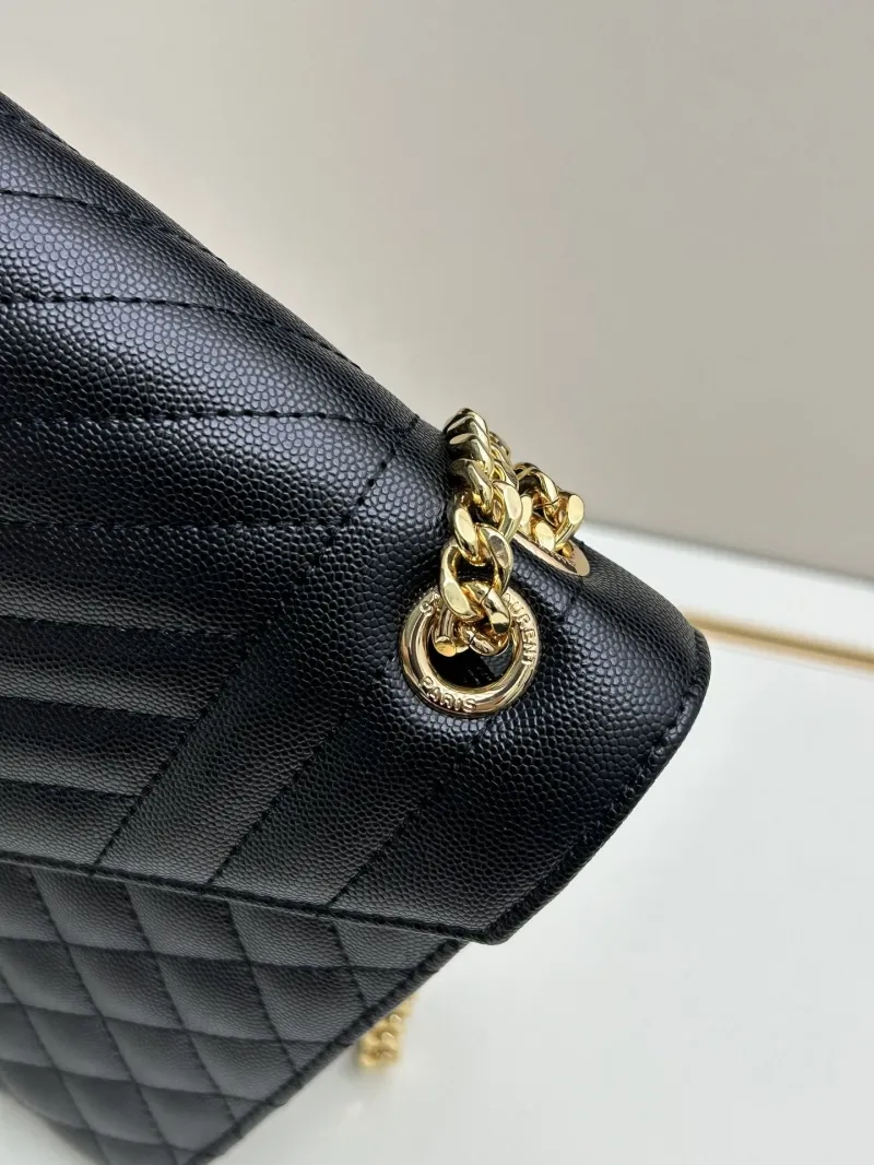 YSL Black Quilted Chain Top Handle Bag 98 - Image 5