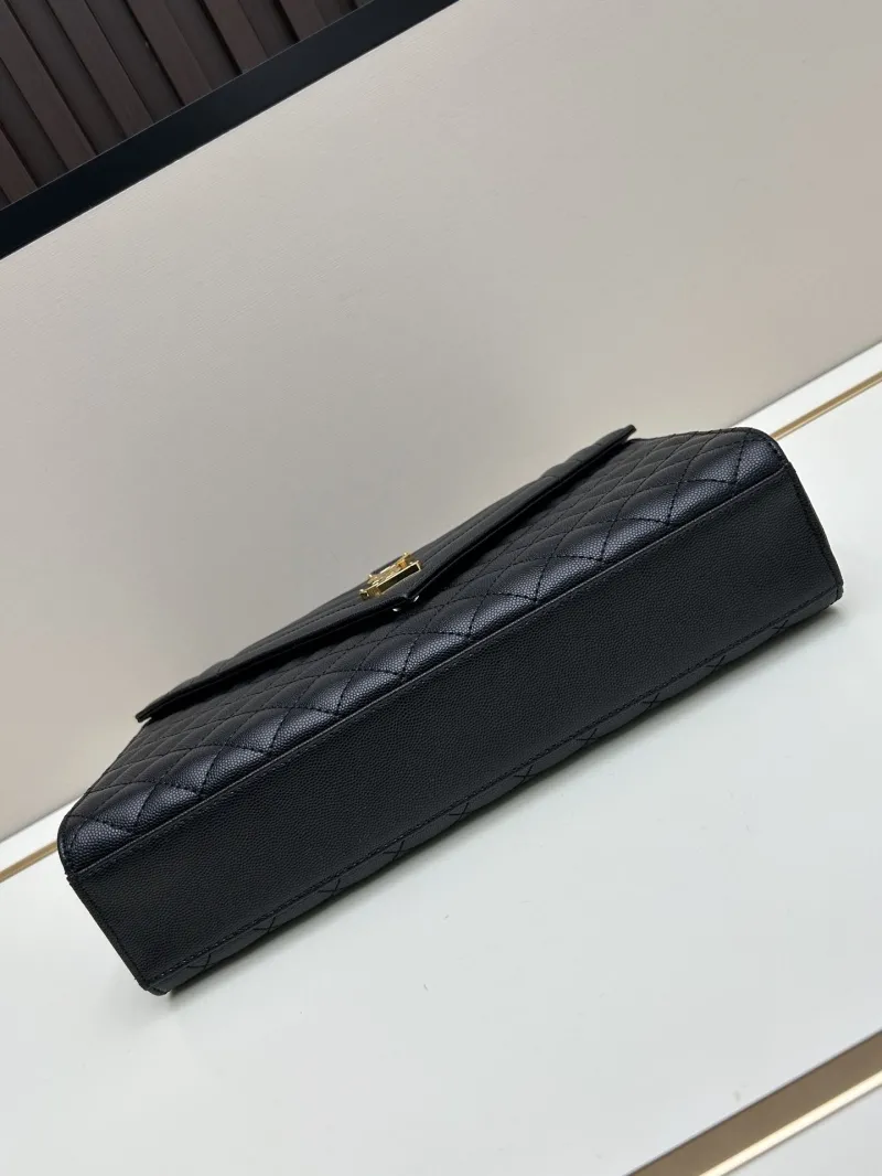 YSL Black Quilted Chain Top Handle Bag 98 - Image 6