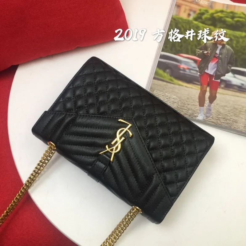 YSL Black Quilted Top Handle Chain Bag 115 - Image 3