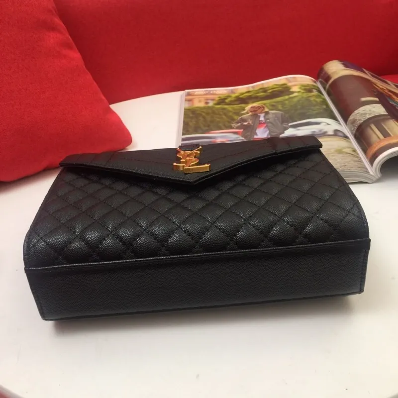 YSL Black Quilted Top Handle Chain Bag 115 - Image 7