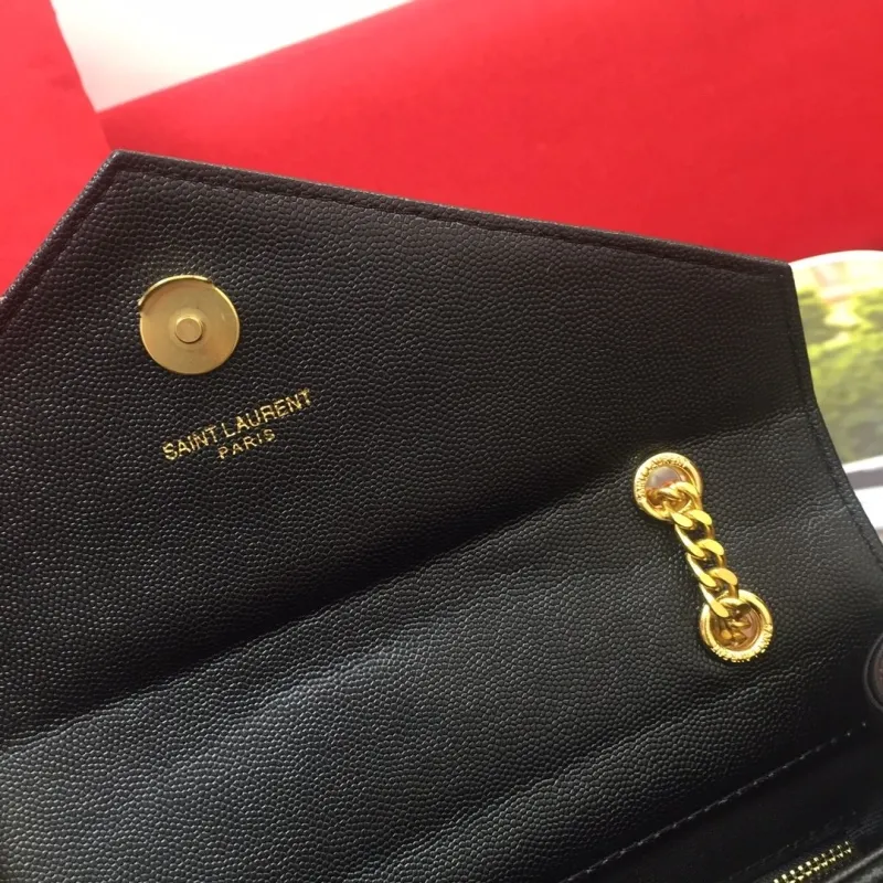YSL Black Quilted Top Handle Chain Bag 115 - Image 8