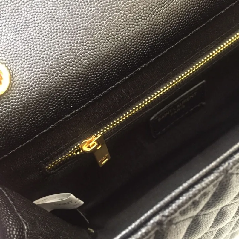 YSL Black Quilted Top Handle Chain Bag 115 - Image 9