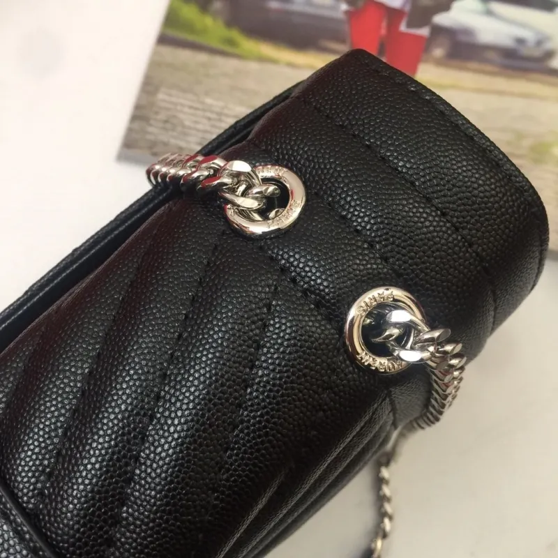 YSL Black Quilted Top Handle Crossbody Bag 116 - Image 4