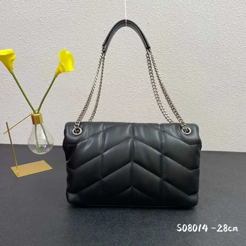 Alternative view of YSL Black Chain Shoulder Bag S08014 28cm