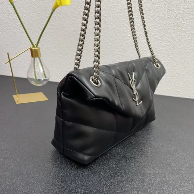 YSL Black Chain Shoulder Bag S08014 28cm - Image 5