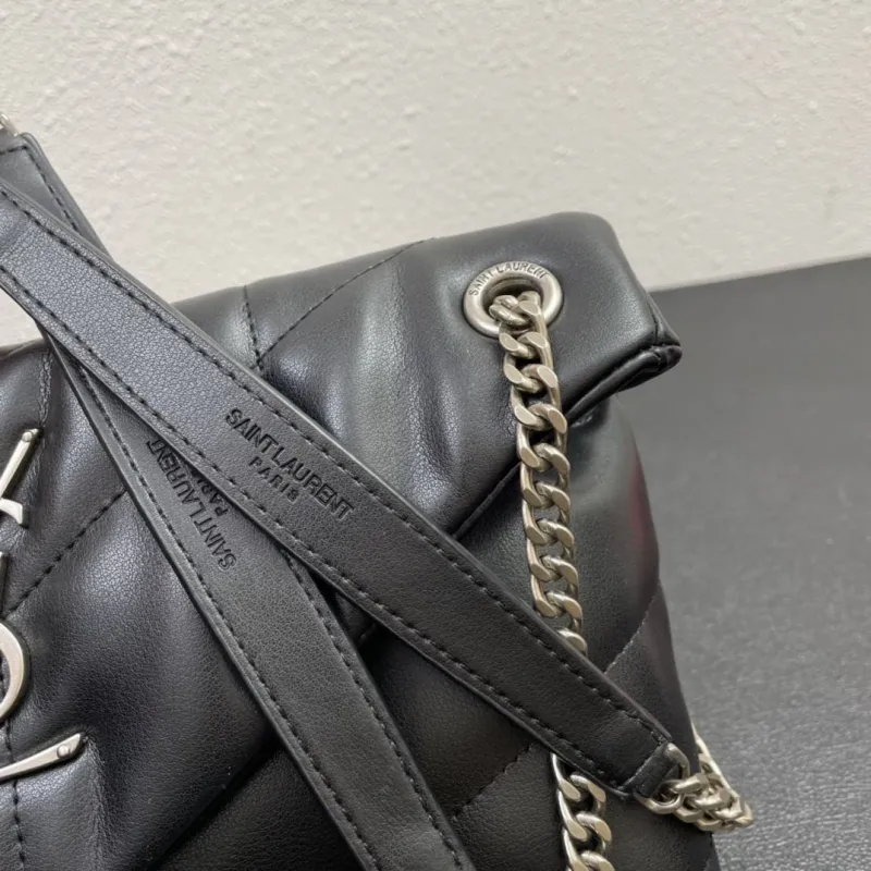 YSL Black Chain Shoulder Bag S08014 28cm - Image 6