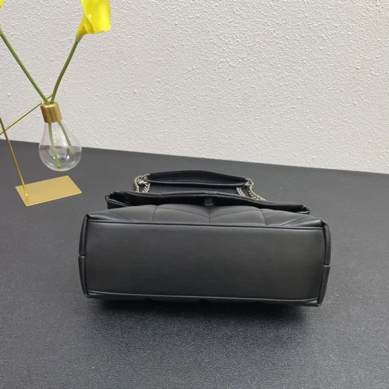 YSL Black Chain Shoulder Bag S08014 28cm - Image 7