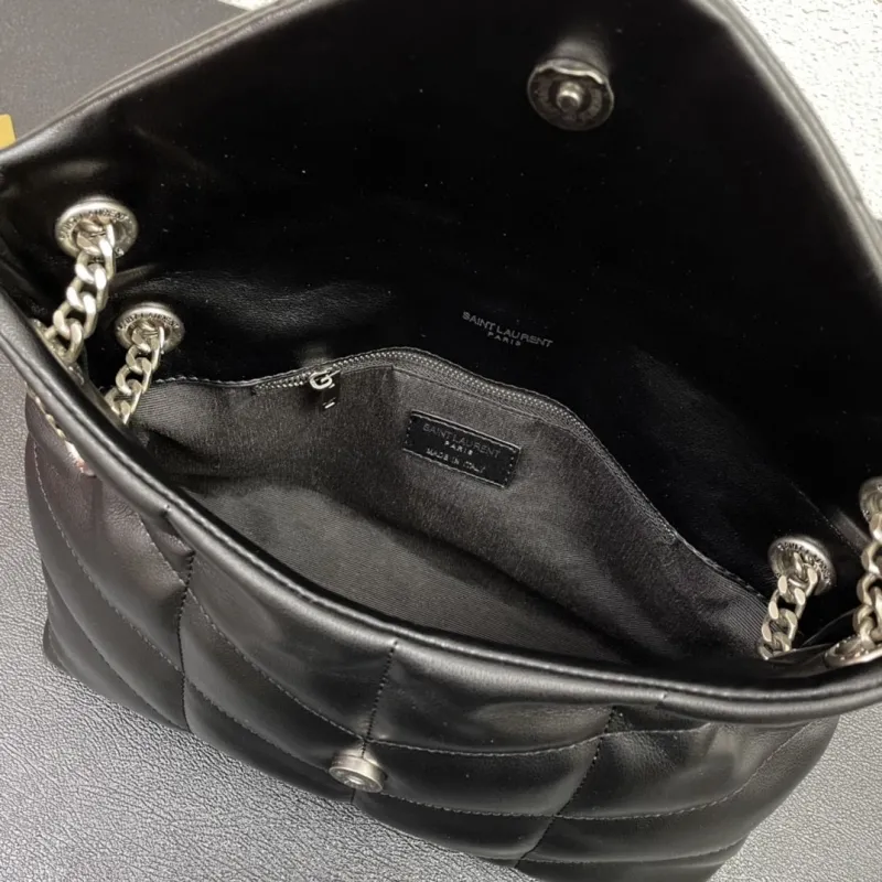 YSL Black Chain Shoulder Bag S08014 28cm - Image 8