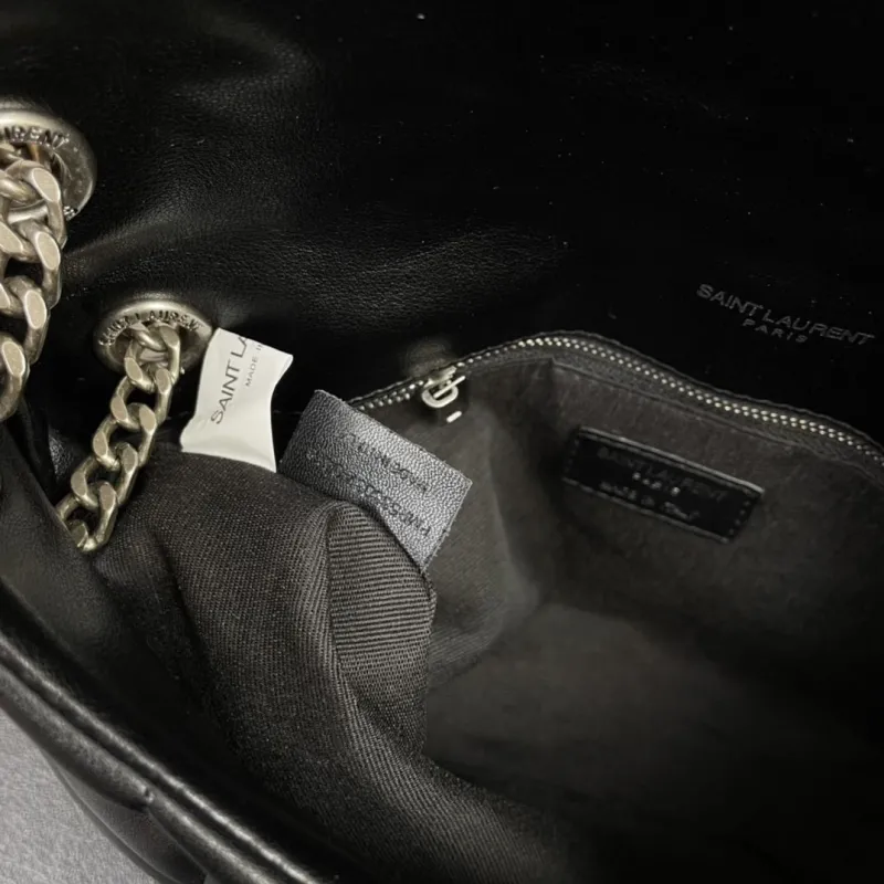 YSL Black Chain Shoulder Bag S08014 28cm - Image 9