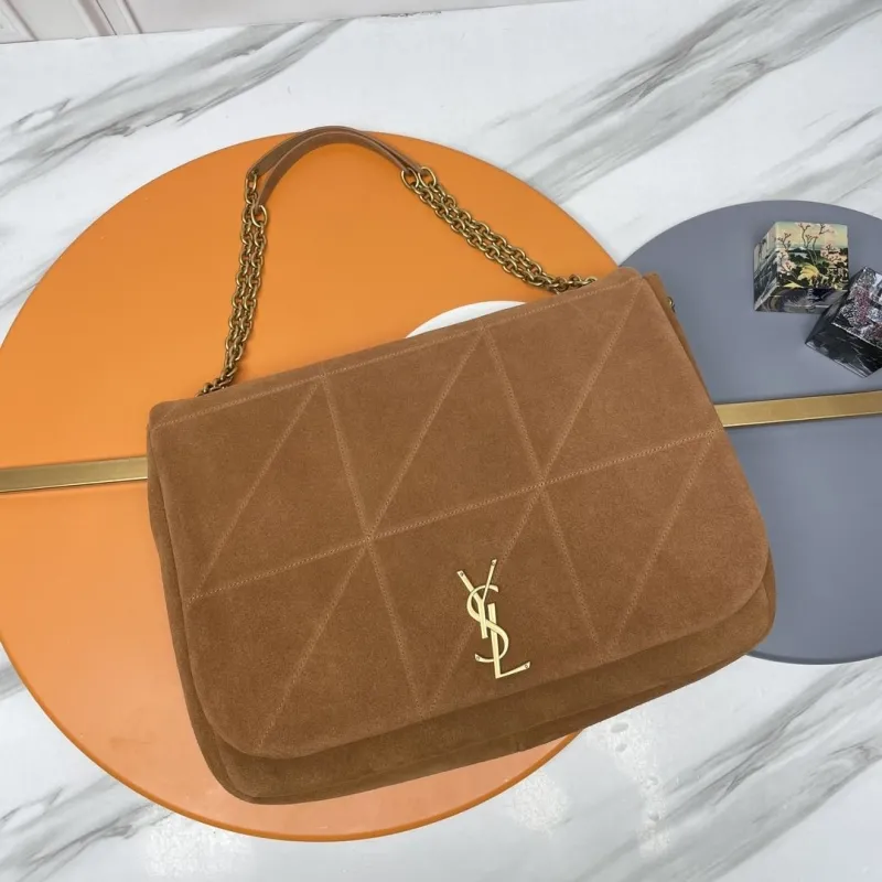 YSL Brown Suede Shoulder Bag