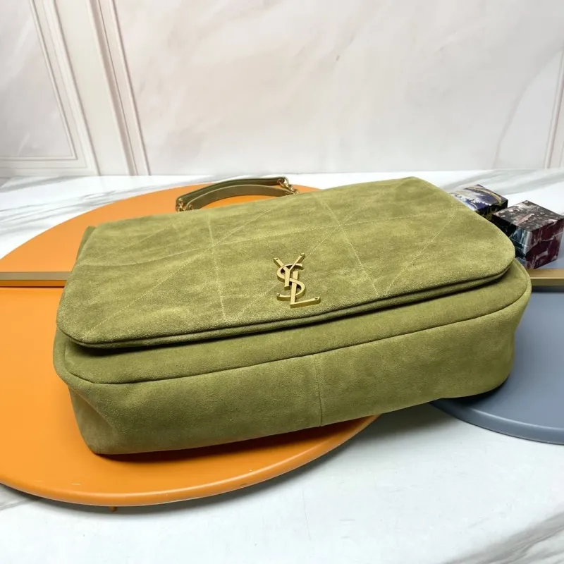 Alternative view of YSL Olive Suede Top Handle Shoulder Bag 124