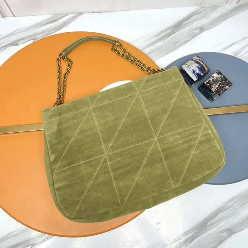 YSL Olive Suede Top Handle Shoulder Bag 124 - Image 4