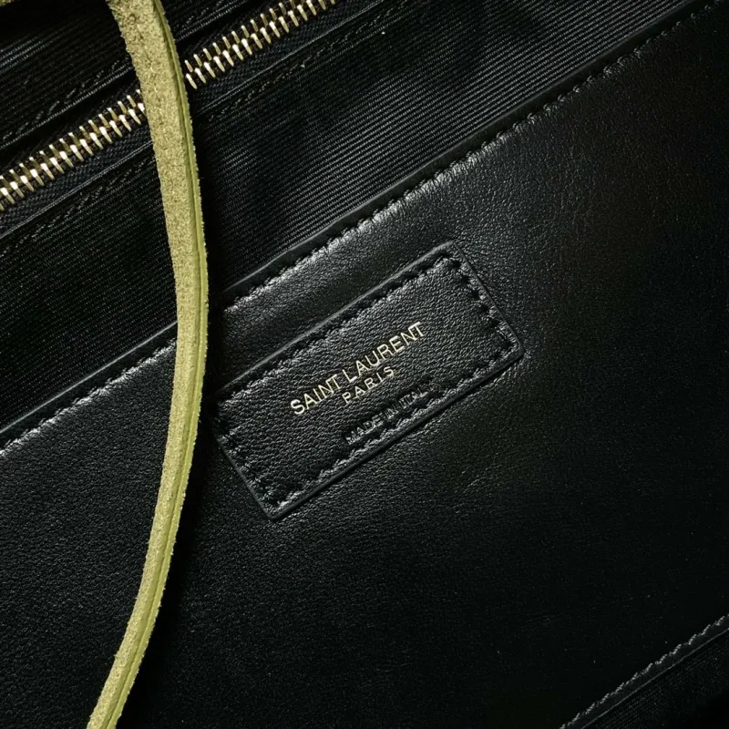 YSL Olive Suede Top Handle Shoulder Bag 124 - Image 7
