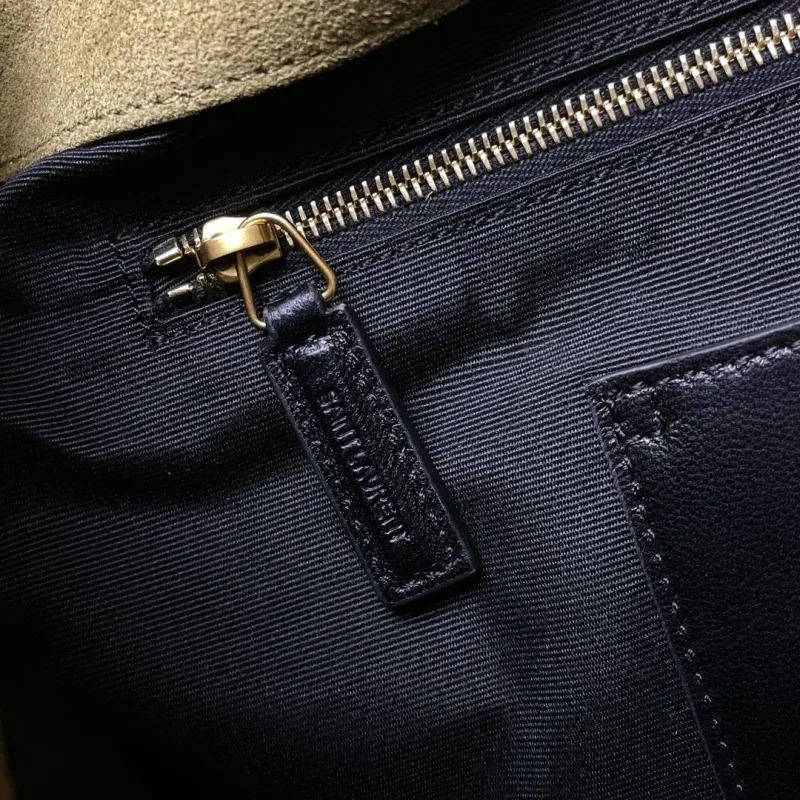YSL Olive Suede Top Handle Shoulder Bag 124 - Image 8