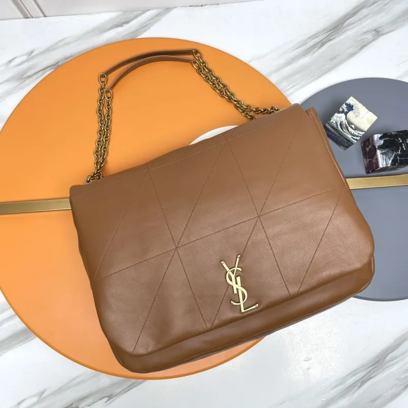YSL Brown Leather Shoulder Bag 125