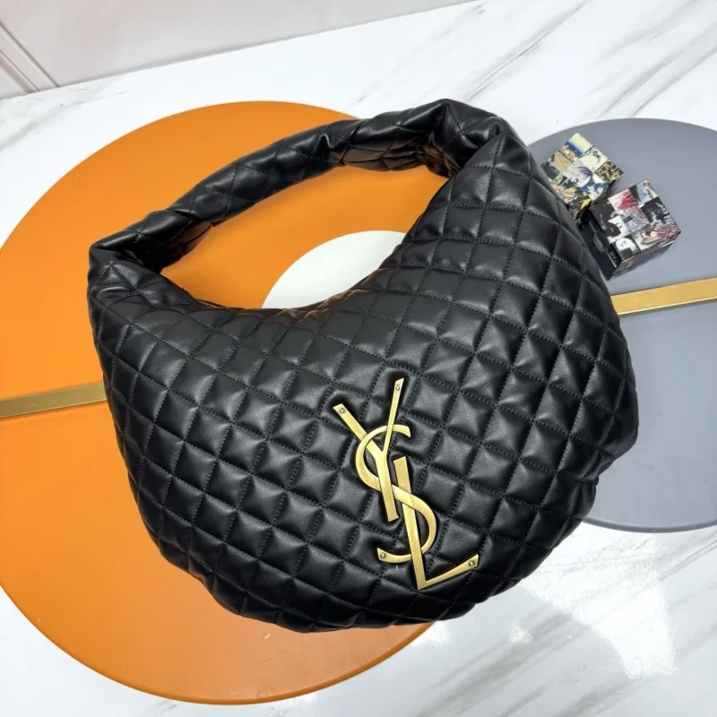 YSL Black Quilted Hobo Shoulder Bag 126