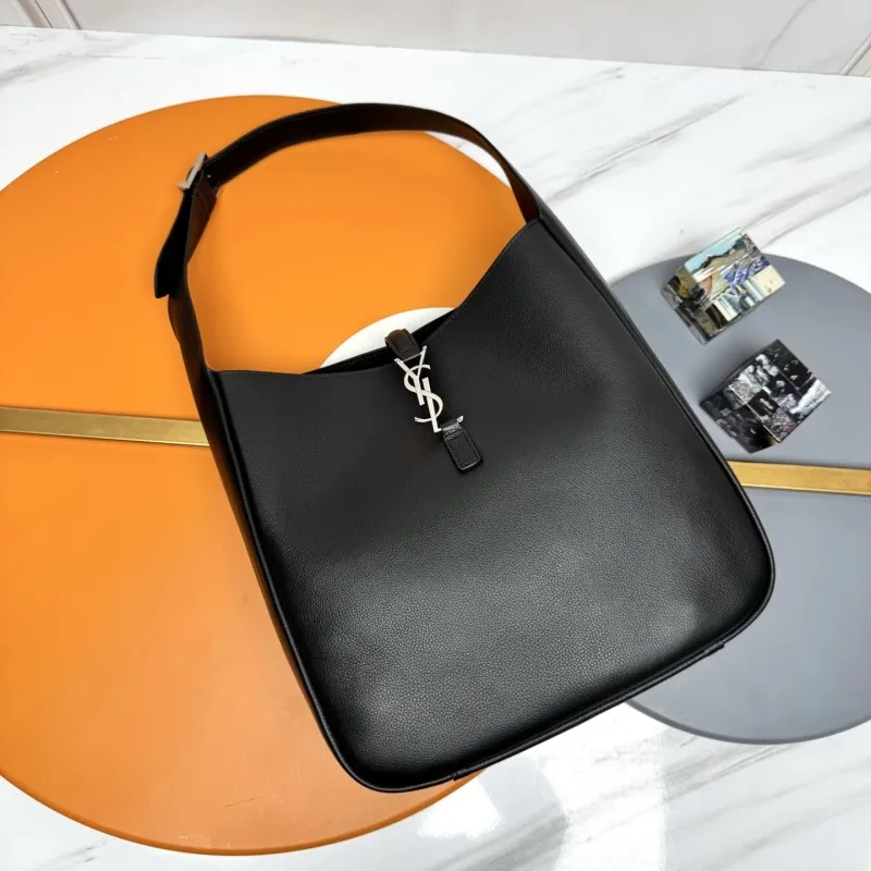 YSL Black Leather Top Handle Bag 131