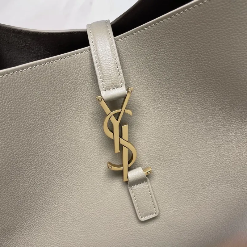 YSL Taupe Leather Hobo Shoulder Bag 133 - Image 8