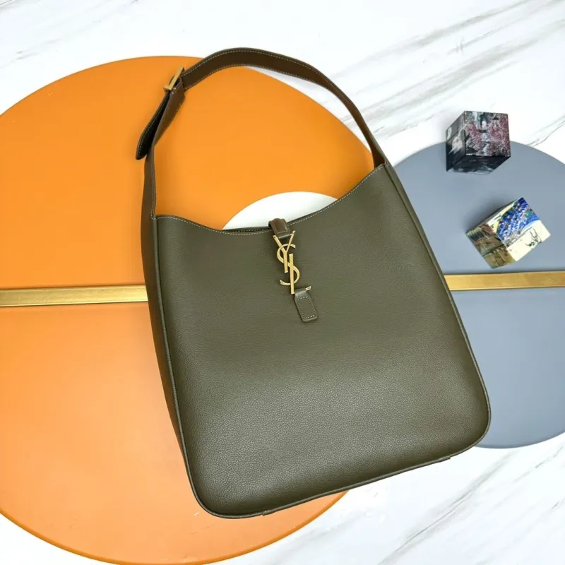 YSL Olive Green Hobo Shoulder Bag 134