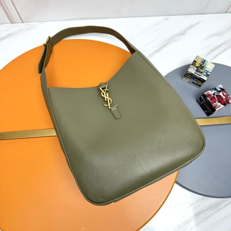 YSL Olive Green Hobo Shoulder Bag 136