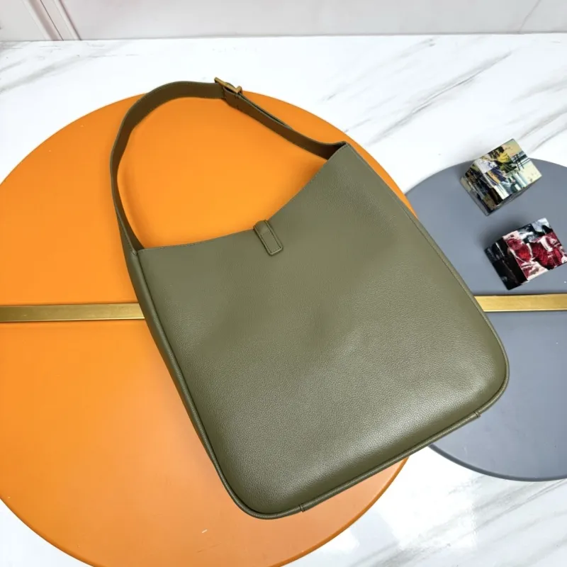 YSL Olive Green Hobo Shoulder Bag 136 - Image 4