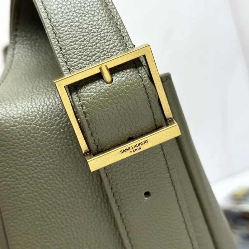 YSL Olive Green Hobo Shoulder Bag 136 - Image 7