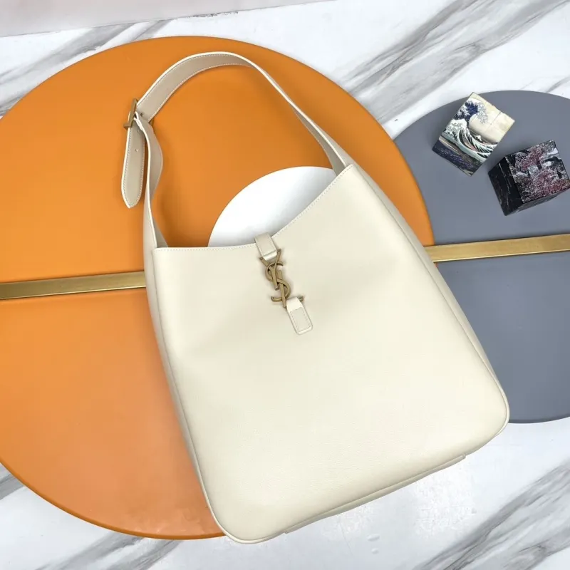 YSL Cream Leather Hobo Bag 137