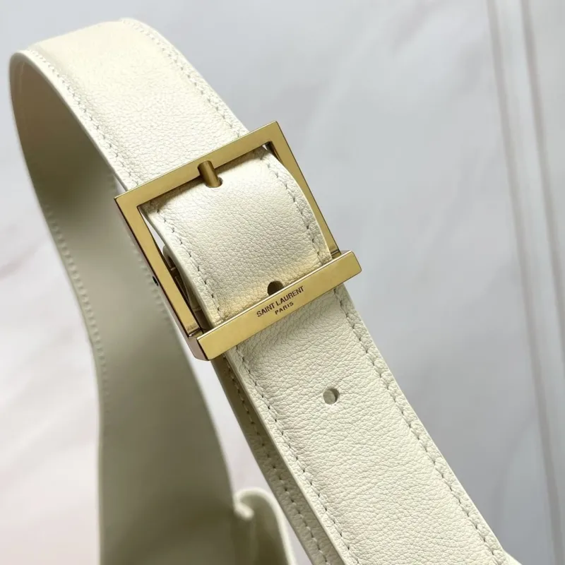 YSL Cream Leather Hobo Bag 137 - Image 7