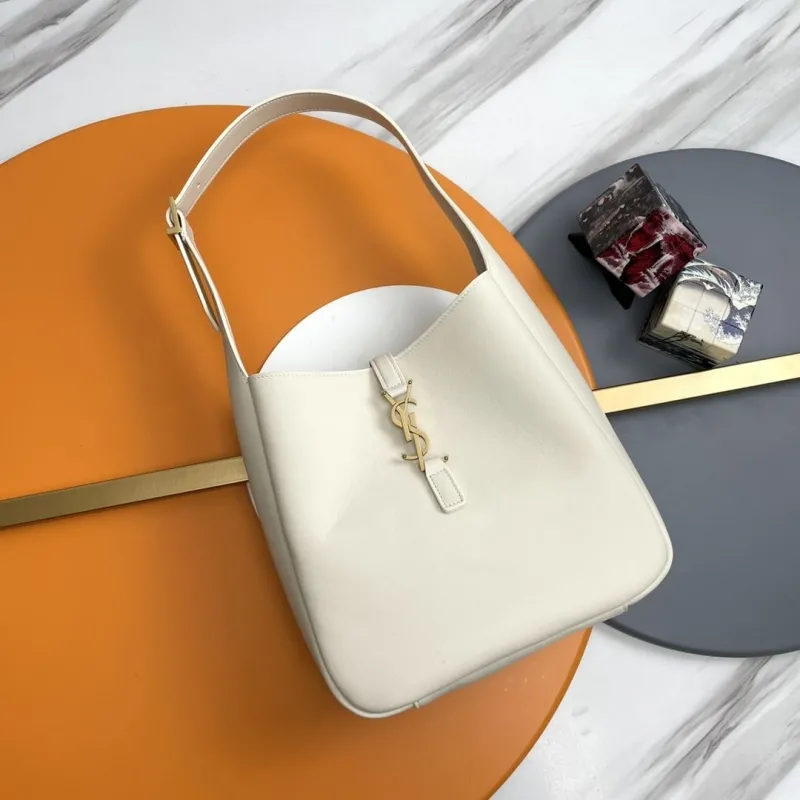 YSL White Top Handle Hobo Bag 140