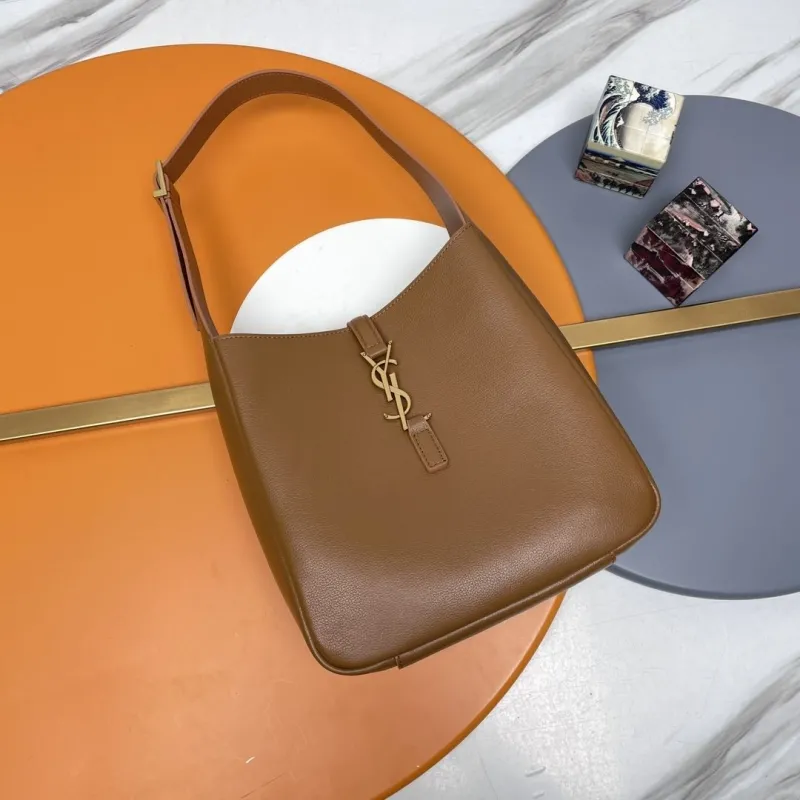 YSL Brown Leather Hobo Bag 141
