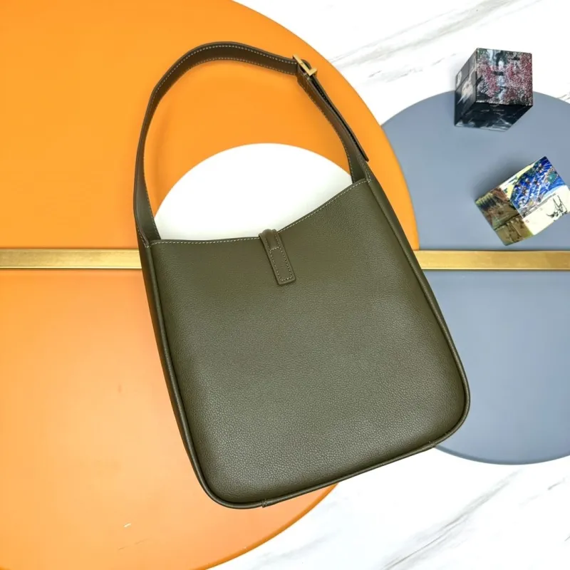Alternative view of YSL Olive Green Leather Hobo Shoulder Bag