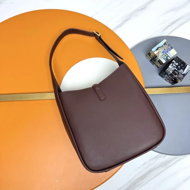 Alternative view of YSL Brown Leather Hobo Shoulder Bag