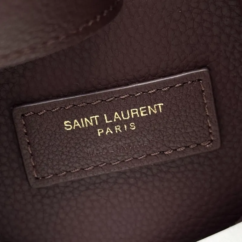 YSL Brown Leather Hobo Shoulder Bag - Image 8