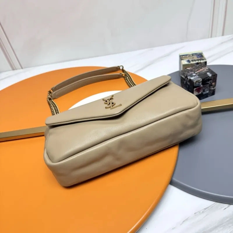 Alternative view of YSL Beige Leather Chain Shoulder Bag