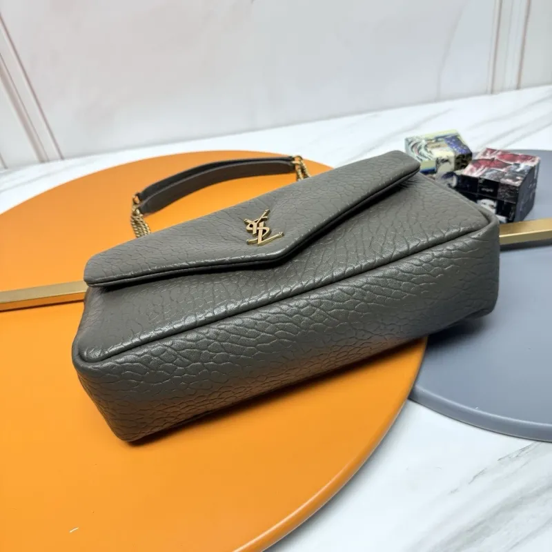 Alternative view of YSL Gray Leather Chain Shoulder Bag 153