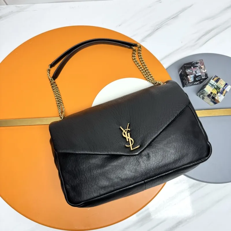 YSL Black Top Handle Shoulder Bag 154