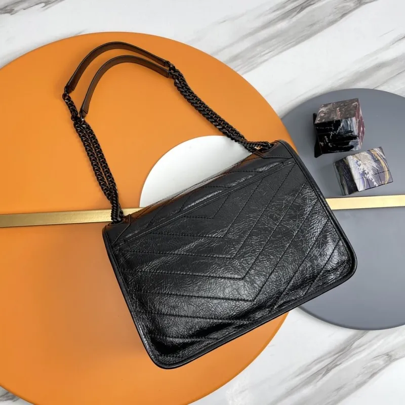 Alternative view of YSL Black Leather Chain Shoulder Bag 155