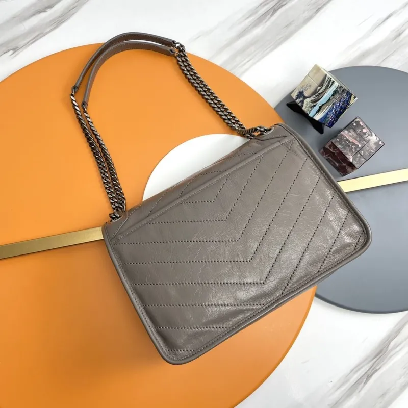 Alternative view of YSL Gray Top Handle Shoulder Bag
