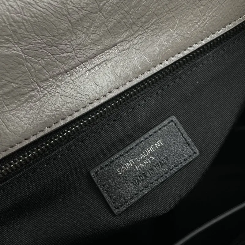 YSL Gray Top Handle Shoulder Bag - Image 8