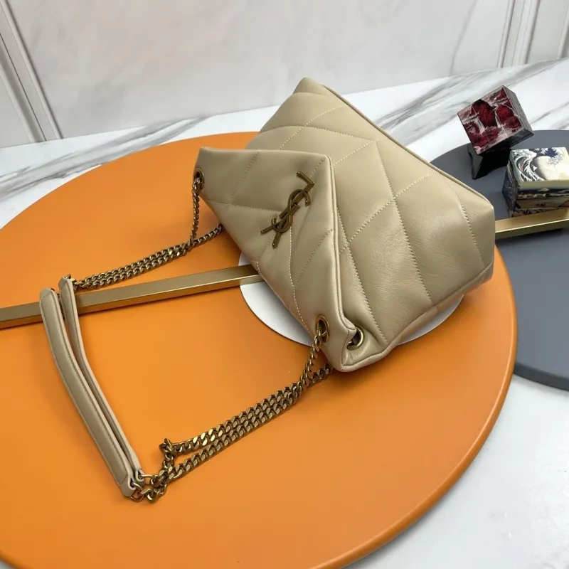 YSL Beige Quilted Chain Shoulder Bag 181 - Image 3