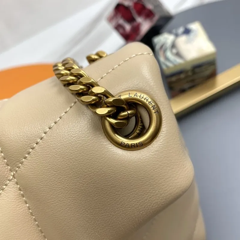 YSL Beige Quilted Chain Shoulder Bag 181 - Image 5