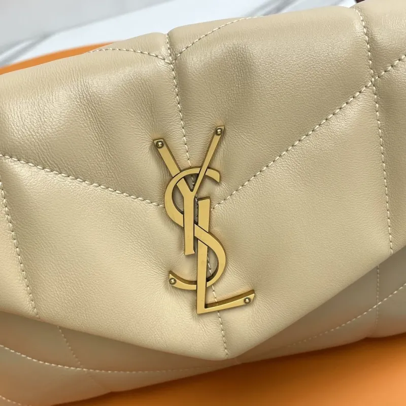 YSL Beige Quilted Chain Shoulder Bag 181 - Image 6