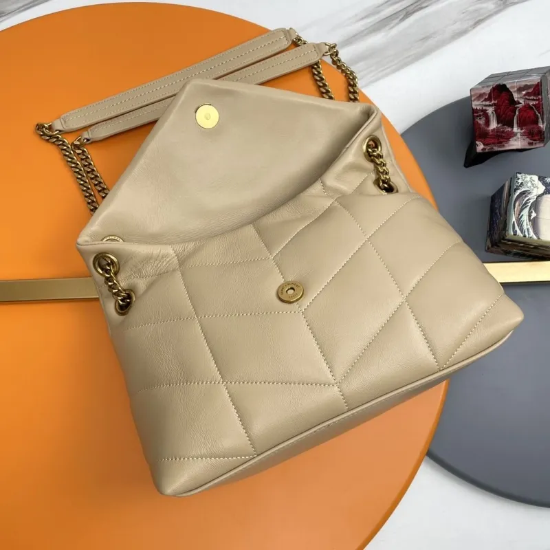 YSL Beige Quilted Chain Shoulder Bag 181 - Image 7