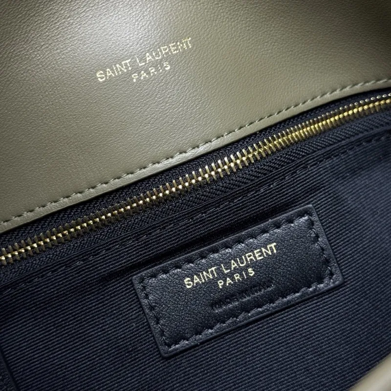 YSL Olive Green Quilted Chain Shoulder Bag 183 - Image 8