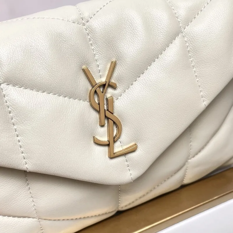 YSL Cream Quilted Top Handle Chain Bag 188 - Image 6