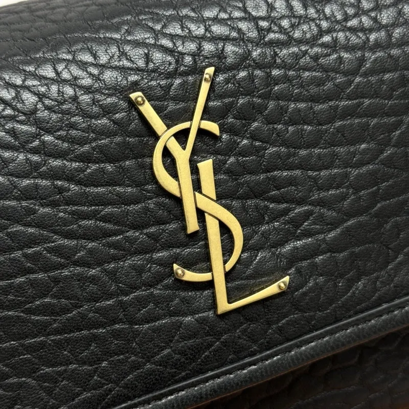 YSL Black Leather Chain Shoulder Bag 194 - Image 5