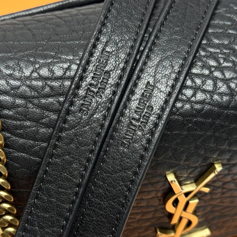 YSL Black Leather Chain Shoulder Bag 194 - Image 7