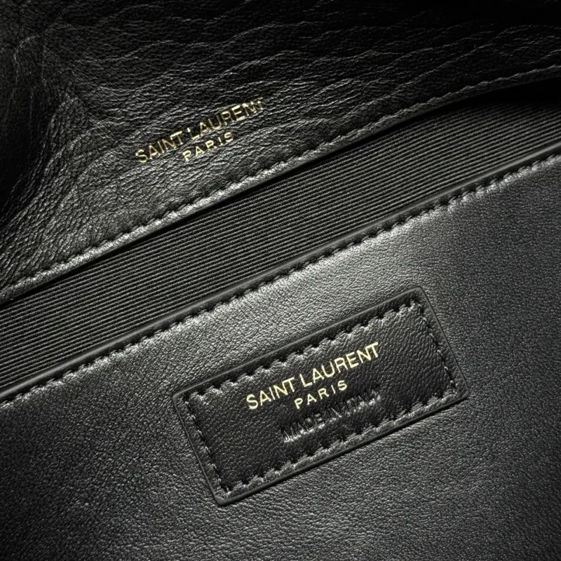 YSL Black Leather Chain Shoulder Bag 194 - Image 8