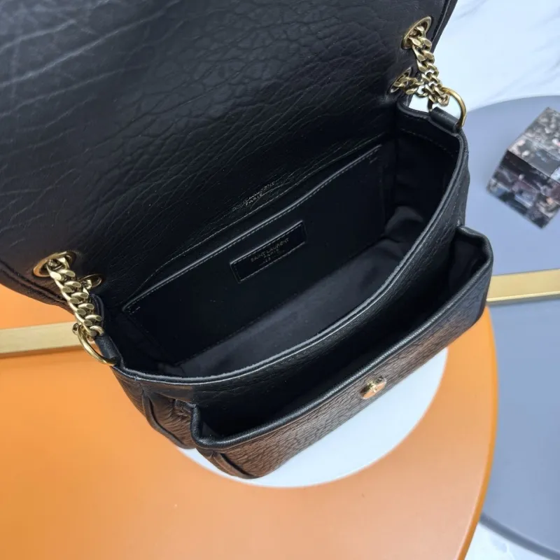 YSL Black Leather Chain Shoulder Bag 194 - Image 9
