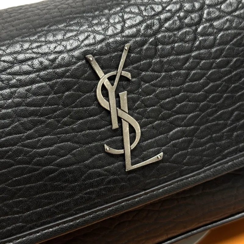 YSL Black Leather Chain Shoulder Bag 195 - Image 5